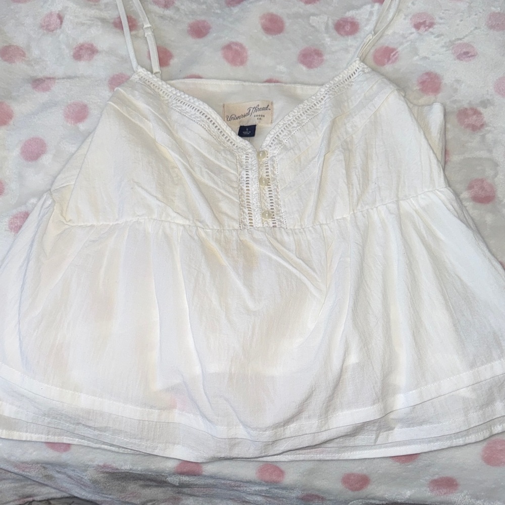 Target White Camisole with Lace Trim